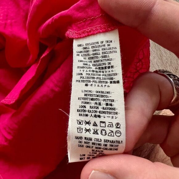 Free People Pink Rose Women's Size 0 Wherever You Go Crocheted Mini Dress Pocket - Picture 7 of 10